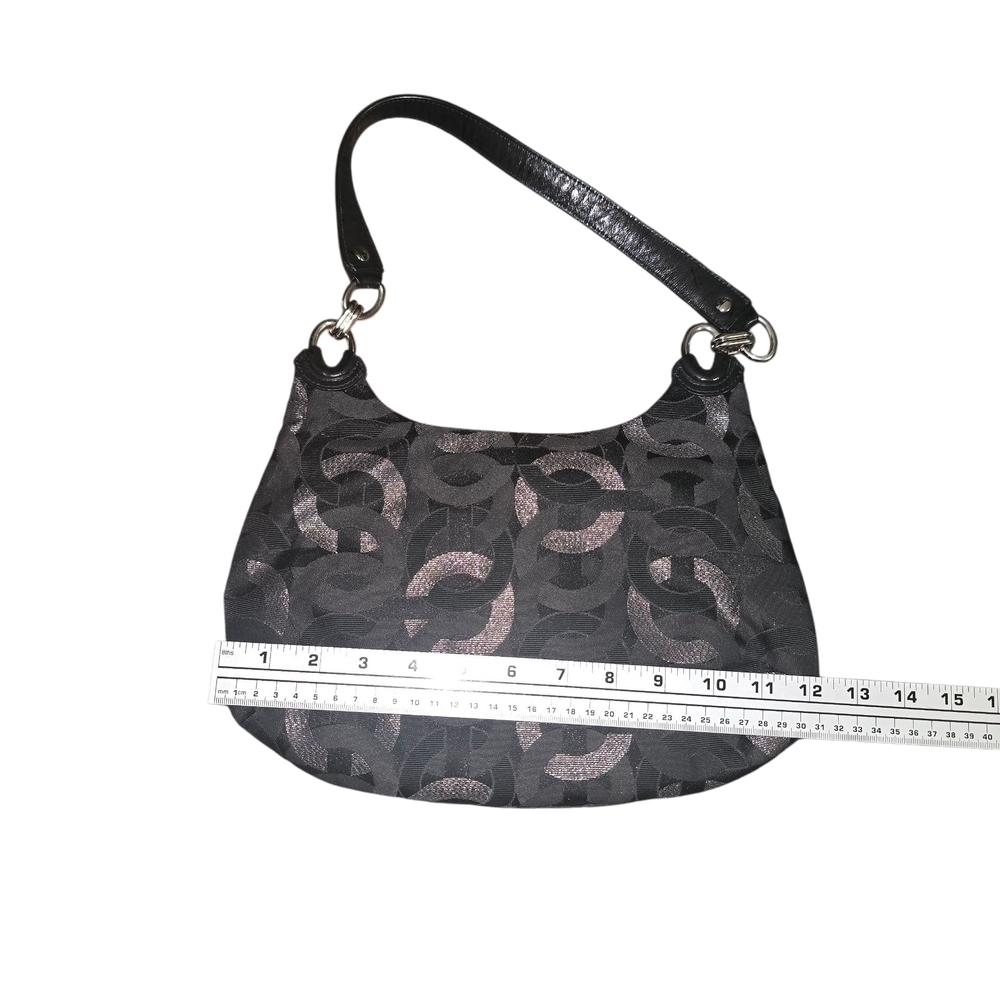 Coach KristenOP Art Black Satchel C Canvas Leather Trim Shoulder Bag Purse - Picture 5 of 9